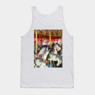 Carnival Midway - Little Boy on Carousel Tank Top